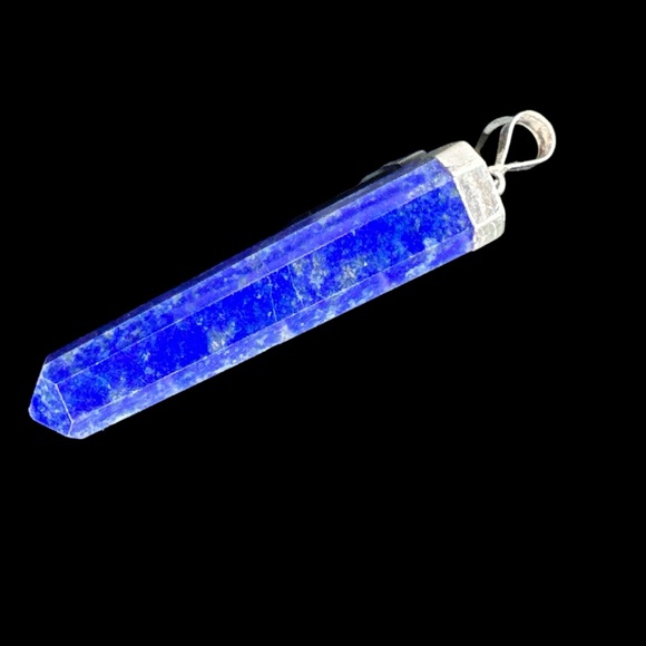 2 Inch Tall Lapis Lazuli Pendant with Sterling Silver Cap - Picture 3 of 16